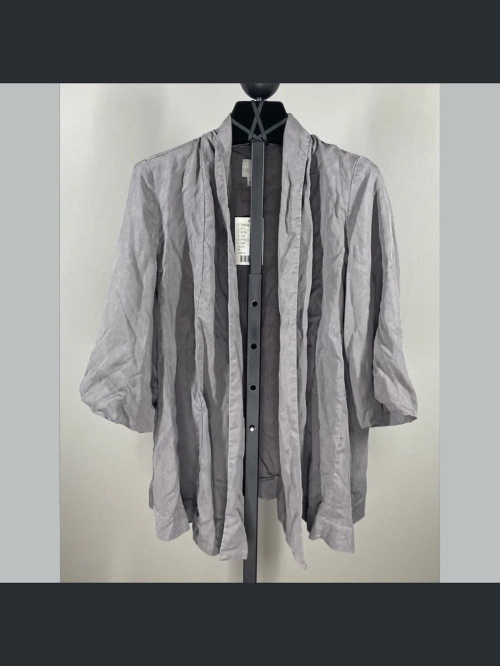 NEW Anthropologie Blazer Jacket Shirt Womens Medium gray preppy boho